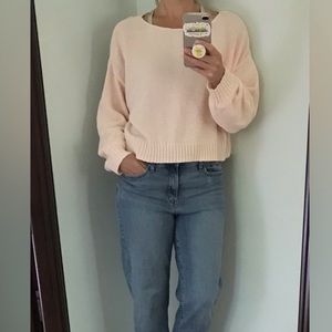 LC Lauren Conrad Peach Loose Knit Cropped Sweater Size XLarge